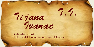 Tijana Ivanac vizit kartica